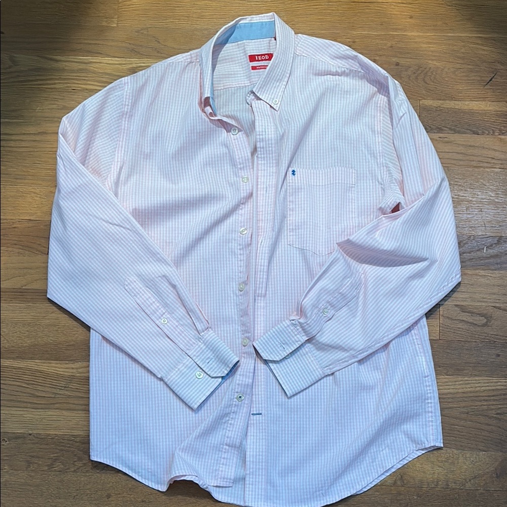 Izod Pink Casual Button Down Shirt